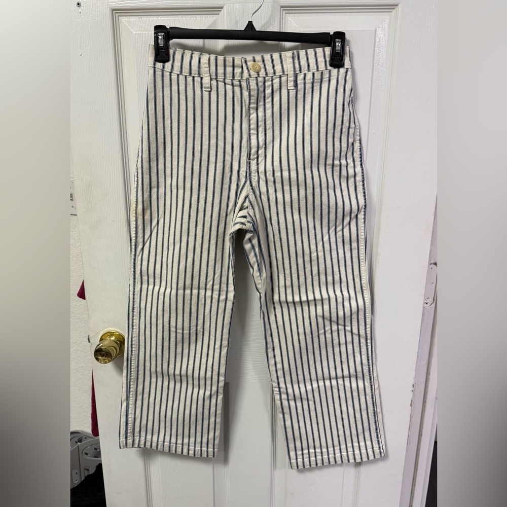 J. Crew "Slim Wide Leg" Striped Pants - Size 27 - Picture 2 of 14